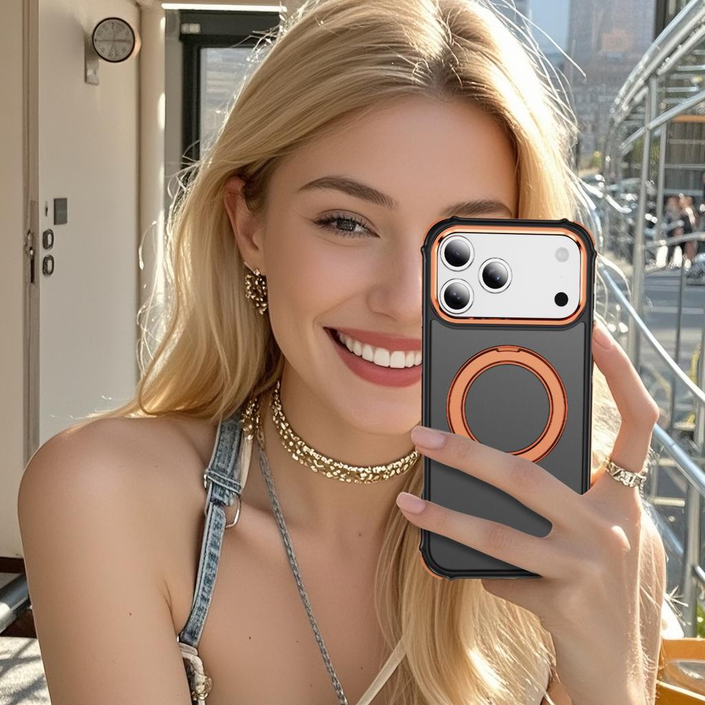 Для iPhone 17 Pro Чехол Совместимый с MagSafe Приятный на ощупь Амортизирующий TPU+PC Чехол для телефона