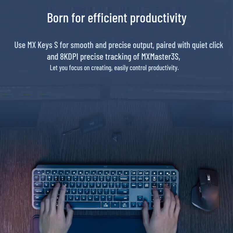 Logitech MX Keys Combo Wireless Keyboard and Mouse Set