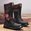 Мужские высокие мотоциклетные ботинки осень-зима модные уличные противоударные противоскользящие мягкие подошвы повседневные кожаные ботинки