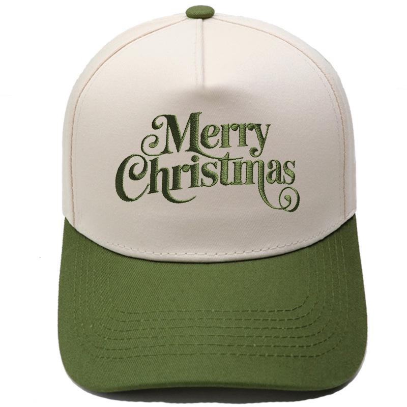 Merry Christmas Truck Driver Hat Embroidery Vintage Leopard Print Coloring Baseball Cap Men's and Women's Casual