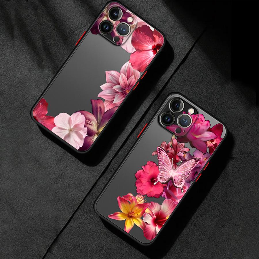 Чехол Задняя крышка для телефона Funda для iPhone 17 Pro Max 7 8 SE 14 XS XR 15 11 12 Air 16 Plus 13 Mini Мультяшный Цветочный Арт