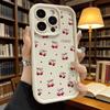 Мягкий ТПУ чехол для телефона с вишней, бантом и горошком для iPhone 17 16 15 14 13 12 11 Pro Max Plus Ударопрочный Противоскользящий Чехол