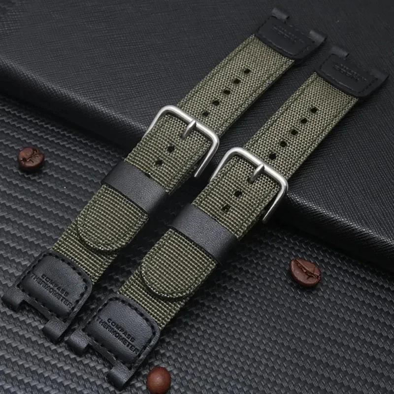 Канвасовый ремешок для часов Band для casio g-shock SGW-100-1V SGW-200 100B GW-3500B 3000B Спортивный нейлоновый водонепроницаемый ремешок Паз ремешка для часов
