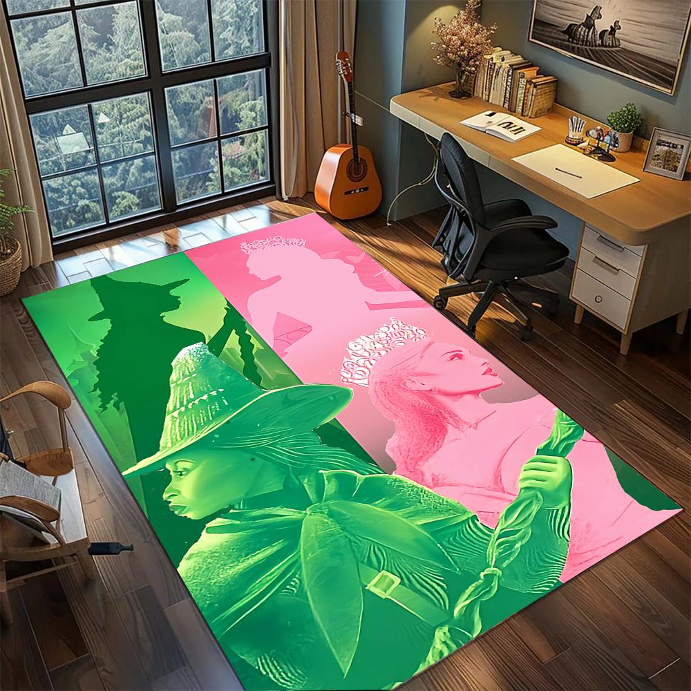 Wicked Witch Green and Black Modern Rug Carpet Large Area Rug Non Slip Washable Floor Mat Gamer Room Bedroom Home Decor