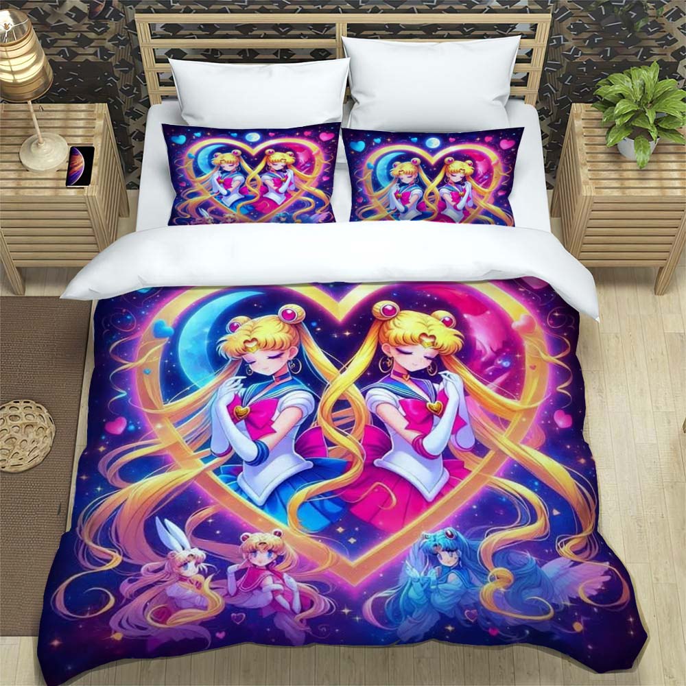 Новое милое постельное белье с Сейлор Мун, мягкое и удобное пододеяльник, детский комплект постельного белья, подарок, экстра-большой, доступны различные размеры.