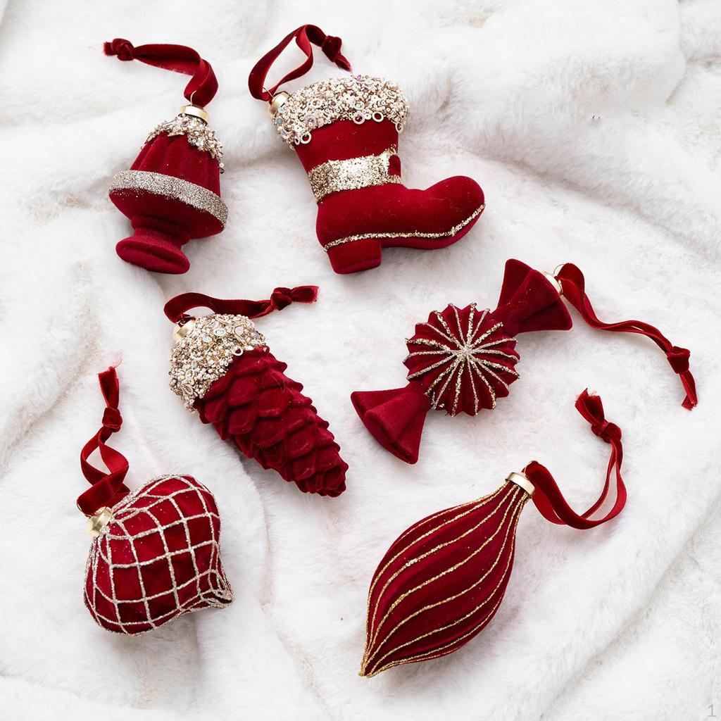 6 штук Рождественские подвесные украшения для украшения елки, поделки, подвески-украшения, елочные шары