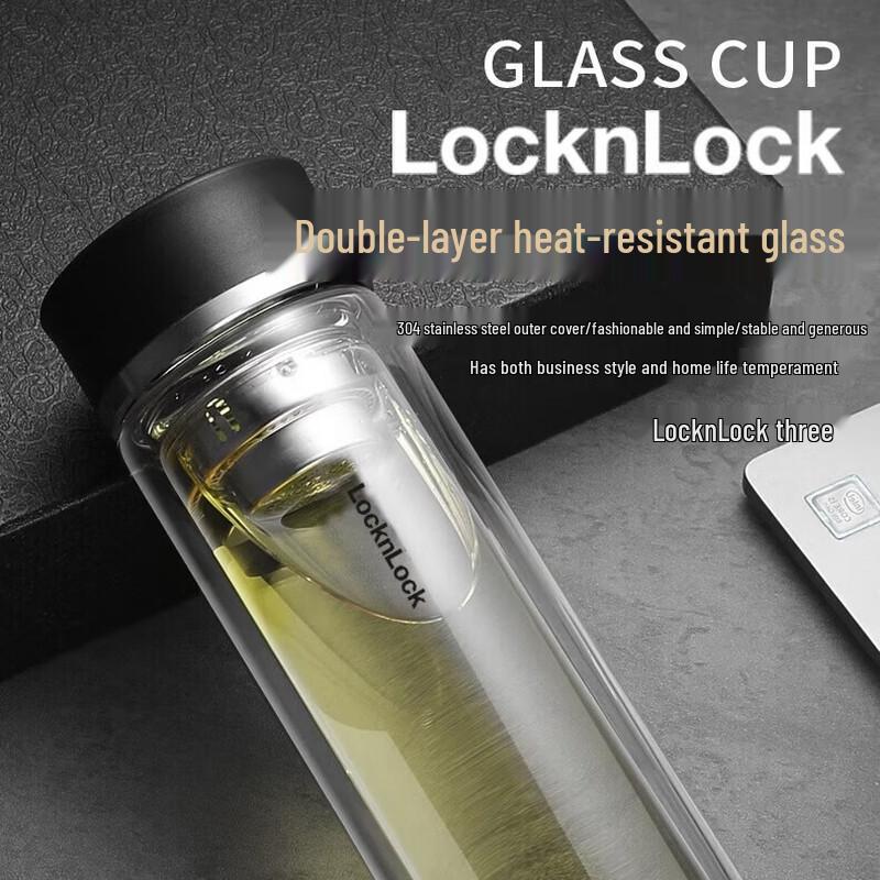 LOCK&LOCK Двухслойная термостойкая стеклянная чашка для чая