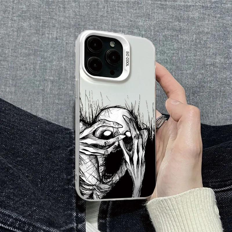 Ужасающие изображения черепов Чехол для телефона Для iPhone 16 15 14 13 12 11 Pro Max Матовый Жесткий Задний Чехол Для iPhone 16 Pro 16E Чехол