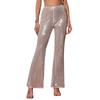 Women's Fashion Casual High Waist Thin Trousers Solid Colour Sequin Wide Leg Trousers