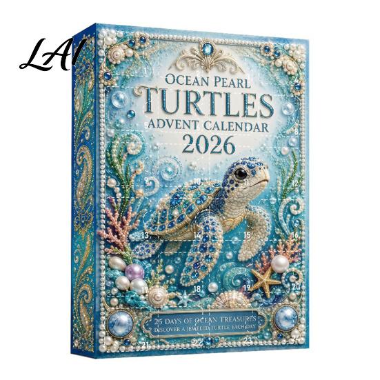 Cute Turtle Themed Toys Marine Life Advent Calendars 2026 24 Days Christmas Countdown Calendar with 2D Acrylic Unique Lobster Ornaments Sea Animals