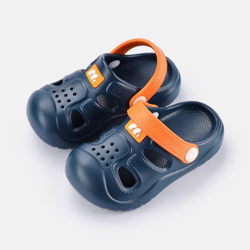 Kids Open-Toe Slide Sandals With Toe Cover Soft Sole Non-Slip Beach Shoes Boys Girls
