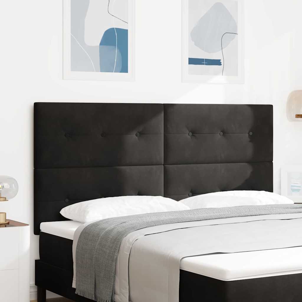 LED Headboard with LED Light Strips Black 180 cm Velvet