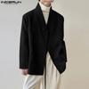 Мужские блейзеры оверсайз с лацканами, длинными рукавами, шнуровкой по бокам, повседневные, свободные, тонкие