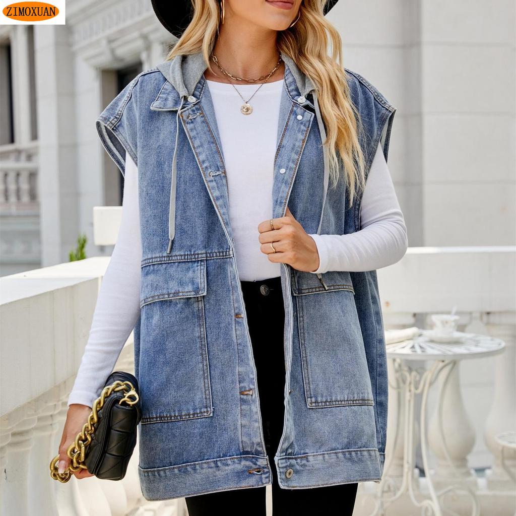 ZIMOXUAN Stylish and Comfortable Women's Summer Denim Vest