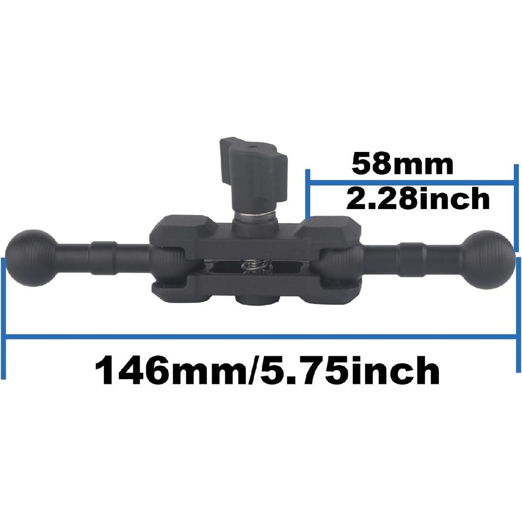 17mm Ball Mount Extension Arm, Double Socket Arm 17mm Ball 360° Swivel Extension Rod for Garmin GPS Mount, Car/Air Vent/Dash/Suction Cup Mounted