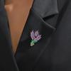 Женская брошь, романтический кристалл, цветок лаванды, булавки для лацканов, OL аксессуары, лаванда, ботаника, подарки, роскошные ювелирные изделия