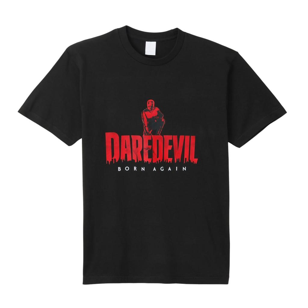 Small Planet Marvel "Daredevil: Born Again" Short Sleeve T-Shirt, Logo, Size L, Smoke Black
