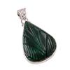 Natural Malachite Gemstone Handmade 925 Solid Sterling Silver Pendant 1.5" d4i11