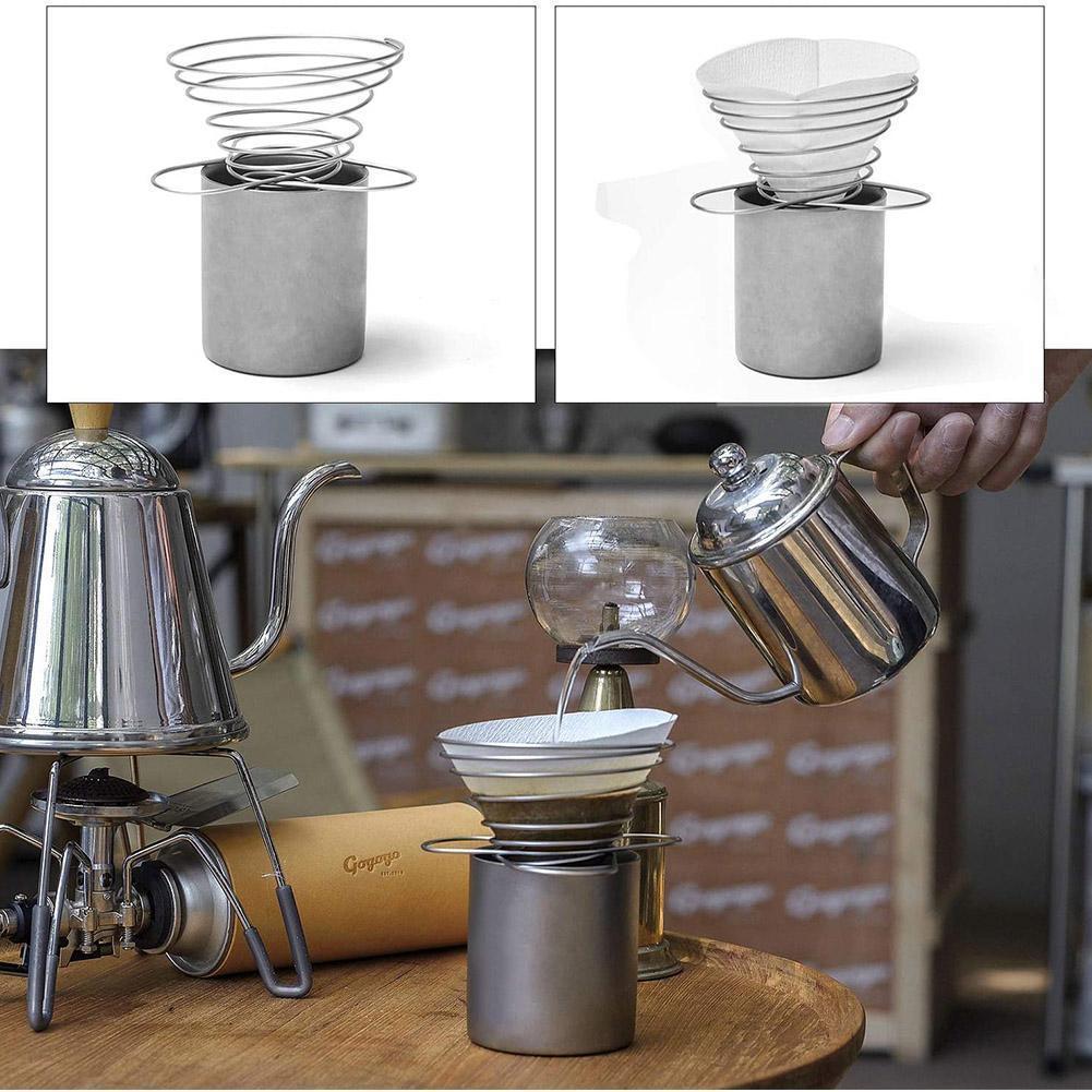 Foldable Coffee Filter Cup Spring Portable Mini Coffee Steel Bar Coffeeware Kitchen Dining Filt D6Z4