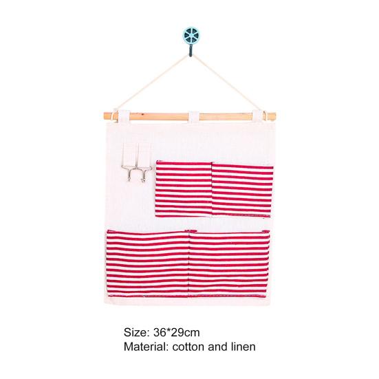 Сумка для хранения с 5 сетками, настенная подвеска, износостойкий хлопок, лен, экономия места, сильная загрузка, держатель для телефона, сумка для хранения для дома