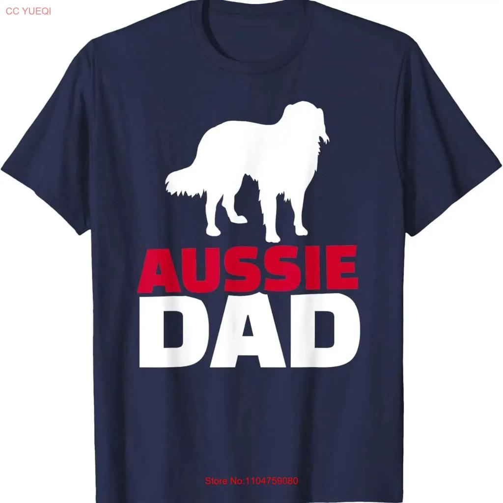 Mens Aussie australian shepherd dad T Shirt vintage Washed fashion designer clothes Versatile Top For Everyday Wear