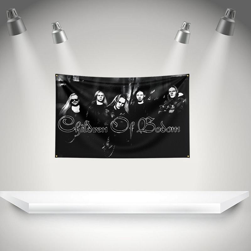 Флаг Children Of Bodom Баннер Рок-музыкальной группы 3x5 футов С люверсами HD Печать Гобелен Выставка Фанаты Музыкальной группы Декор Гаража