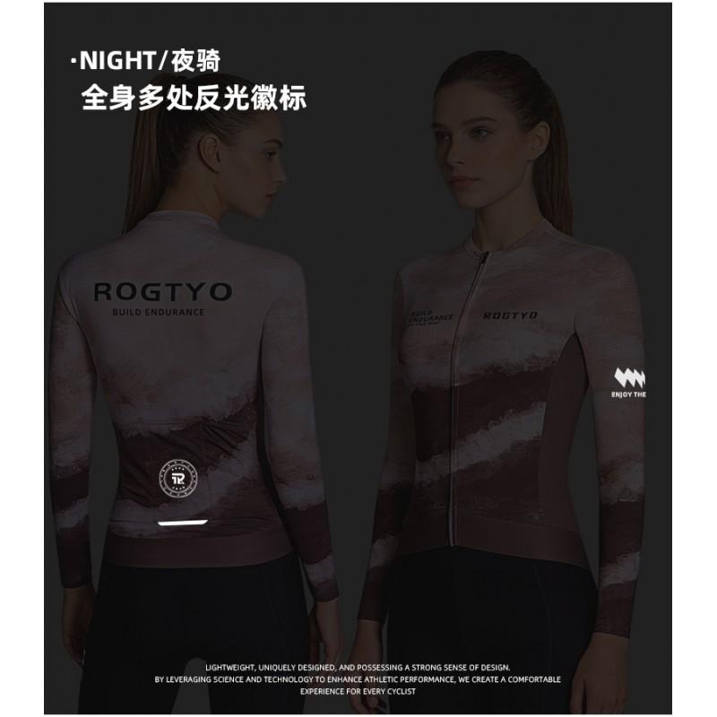 Womens Cycling Jersey Long Sleeve Short Slim Fit Road Bike Apparel Outdoor Sportswear