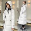 Long Parkas Korean Style Fashion Hooded Cotton Jacket Thickened White Cotton Coat Thick Warm Wadded Slim Parkas and Coats Winter Coat Young Womens