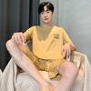 Модал Крутая пижама для мужчин Тонкий короткий рукав спальный топ шорты ночная рубашка для мужчин ночная рубашка для мальчиков повседневная домашняя одежда