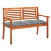 Day and Night - Day and Night 2-seater Garden Bench Solid Eucalyptus Wood and Cushion 120 Cm
