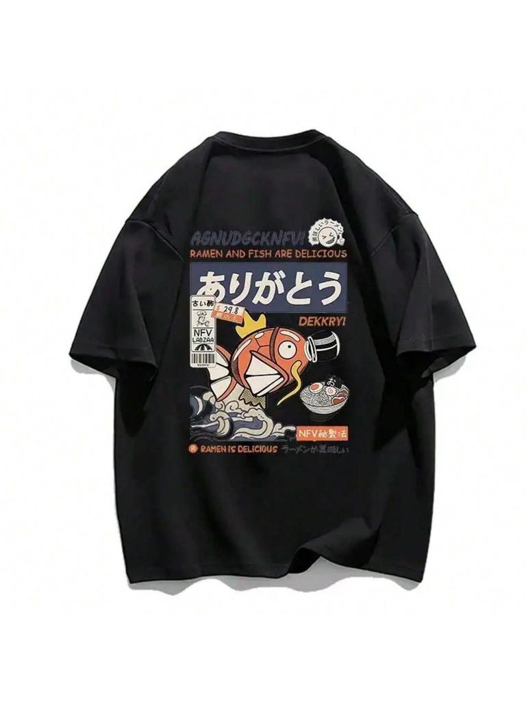 Новая японская футболка унисекс и Wounisex's Бренд Чистый хлопок Футболка Мультяшный принт Большой размер Wounisex's Одежда Доставка 1232