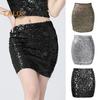 Women Mini Skirt High Waist Ultra-Short Hip-Hugging Design Short Skirt Sparkling Sequin Party Club Skirt