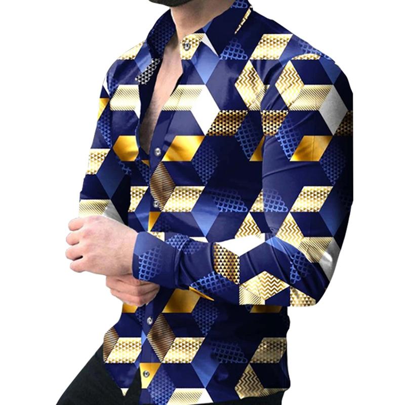 Men's Geometric Printed 3D Shirt