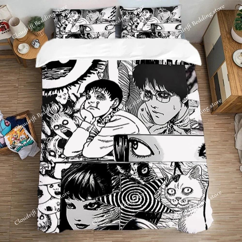 Пододеяльники Комплект постельного белья Двуспальный размер Tomie Комплекты постельного белья Модный комплект пододеяльников Наволочка Художественное одеяло Queen Домашний текстиль026