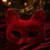 Adjustable Elastic Masque for Dancing Cat Masquerade Masque, Sparkly Sequins/Velvet/Black Half Face Lightweight Eye Theme Parties Women Men Halloween