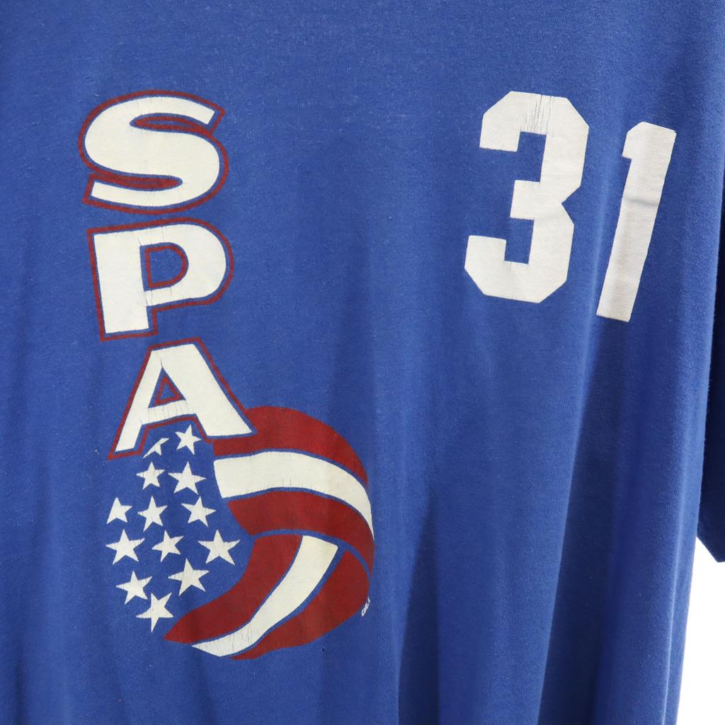 Russell Athletic 90-е Сделано в США Старая футболка с коротким рукавом XL синяя Мужская Б/У
