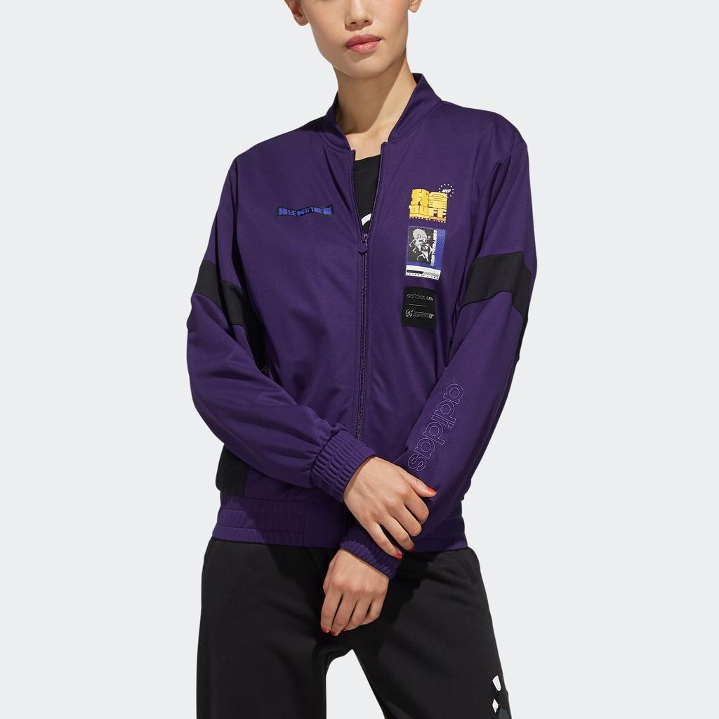 Adidas Neo Color Block Zipper Jacket Women Jackets Deep-Purple GD2182