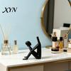 Nordic Style Decoration 3D Printed Reading Man Statue, Abstract Book Head Sculpture, Desktop Phone Stand Creative Desk Decor, Holder for Home