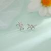 Exquisite Micro Inlaid Four-Pointed Star Plating Earrings Women Tiny Cute Banquet Jewelry