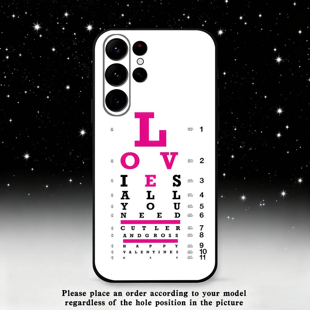 Medical Eye Vision Chart Phone Case For Samsung S25,S24,S21,S22,S23,S30,Ultra,S20,Plus,Fe,Lite,Note,10,9,5G Black Cover