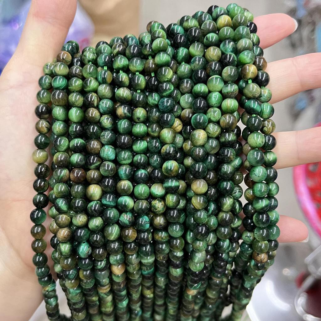 Colored Tiger Eye Starry Sky Stone Round Beads for DIY Jewelry