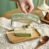 Стеклянная масленка с крышкой Хрустальное стекло Вмещает кубики сливочного сыра и тарелочки для закусок и мелкие фрукты