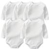 Long Sleeves Baby Bodysuits 100% Cotton Solid White Color Newborn Baby Boy Girl Rompers Infant Jumpsuit 0-24 Moth