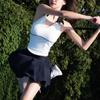 Womens Sporty Cropped Halter Top Color-Block Tennis Skirt Set With Built-in Bra Pad Badminton Volleyball Gym Wear