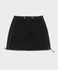 Belloel String Sweat Mini Skirt Black