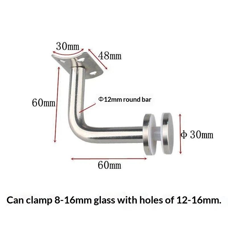 Stainless Steel Handrail Bracket Heavy Duty Rust Resistant Coating Easy to Mount for Home DIY Stair Railing Project