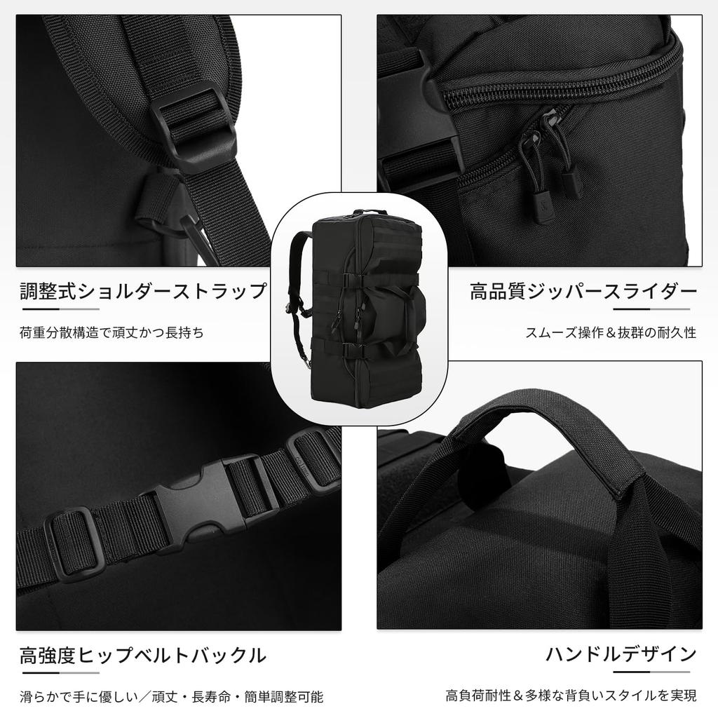 Roseelk Outdoor Travel Large Alpine Large Travel Military Outdoor Ideal for Mountaineering Bag, Capacity, 3-Way, Multi-Pocket, Water-Repellent,