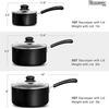 Nonstick Saucepan with Glass Lid 1/2/3QT Small Sacuce Pan Soup Milk Pot Non-Toxic Ceramic Saucepans Easy Clean Cookware Black