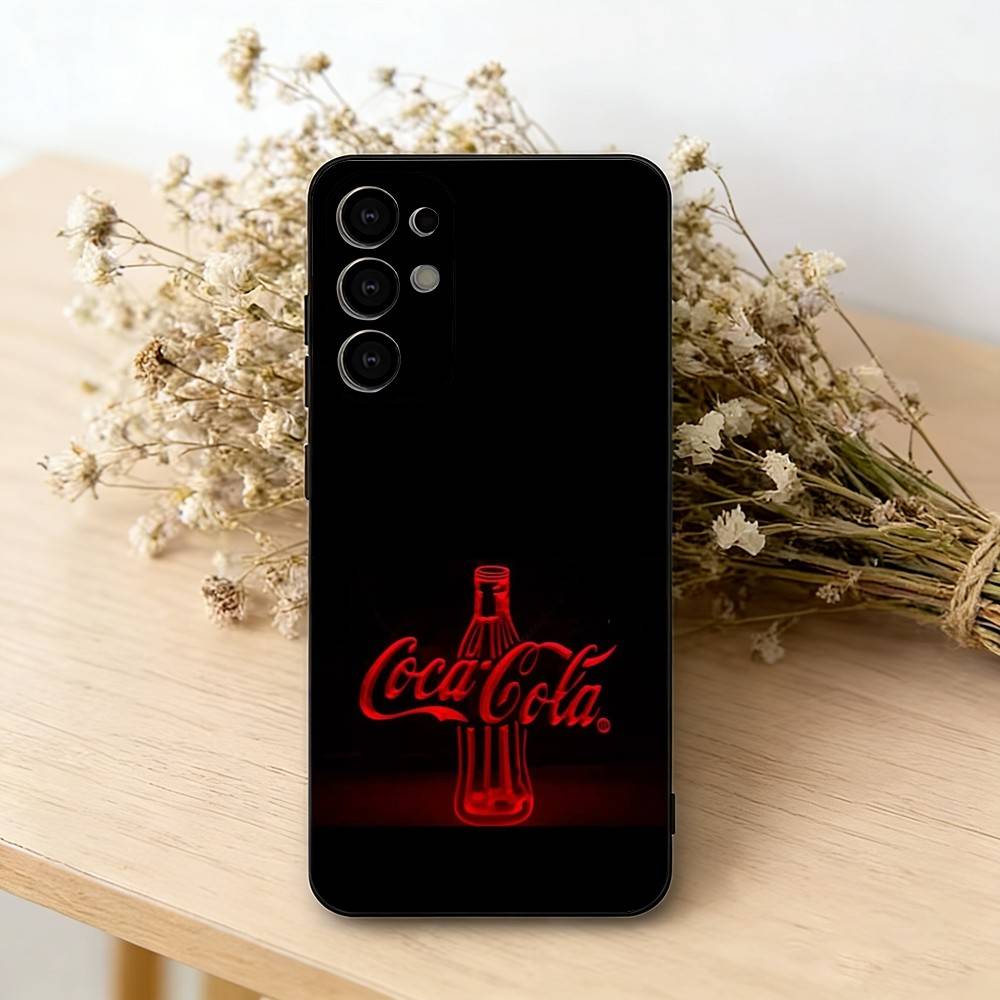CocaS-S Модный Чехол для Телефона C-Cola Черный Силикон Мягкий Для Samsung S25,S24,S21,S22,S23,S30,Ultra,S20,Plus,Fe,Lite