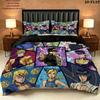 Jojos Bizarre Adventure Pattern Bedding Quilt Set Quilt Cover Pillowcase Home Birthday Gift(1 * duvet cover + 2 * pillowcase, without core)